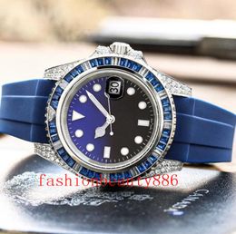 Classic Mens Watch Automatic Mechanical Watches 40mm Rainbow Bezel Fashion Business Wristwatch Montre De Luxe Men Gift2139917