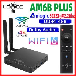 Box UGOOS AM6B Plus WIFI6 Amlogic S922XJ 2.2GHZ TV BOX Android 9 LPDDR4 4GB RAM 32GB ROM 4K Media Player 2.4/5G WiFi 1000M TVBox