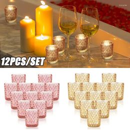 Candle Holders 12Pcs Glass Holder Cup Votive Tealight Candlestick For Romantic Wedding Party Festival Home Table Dinner Decor