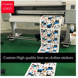 accessories 1Meter a lot Custom YOUR logo printed Stickers heat transfer Garment labels Iron on clothing Washable Collar garments shirt tags