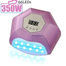 Dryers P50 Nail Dryer Lamp 350W 66LEDs UV LED Lamp For Gel Nails With 4 Timer New Manicure Machine High Power Gel Polish Drying Lamp