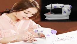 Mini Electric Handheld Sewing Machine 2018 Dual Speed Adjustment with Light Foot AC100240V Double Threads Pendal Sewing Machine4717394