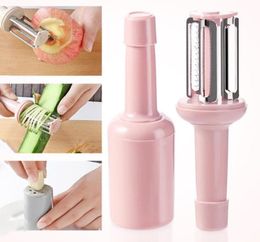 Melon Rind Grater 3 in 1 Peeler With Lid Multi Functional Fruit Potato Scraping Knife Ginger Ggarter Grinding Machine Kitchen Tool6035933