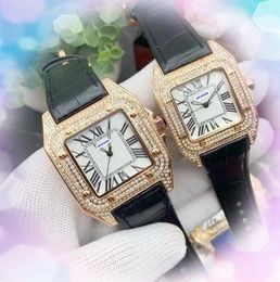 Couple Three Stiches Military Men Women Watches Business Leisure Set Auger Cool Leather Strap Clock Quartz Automatic Date Diamonds Ring Watch orologio di lusso