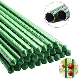 Supports Garden Plant Stakes 24 Inch Steel Plastic Coated Stick Support Tomato for Growing Climbing Fence Post