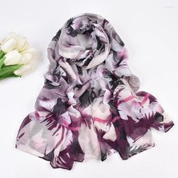 Scarves Autumn And Winter Temperament Flower Light Thin Breathable Long Scarf High Quality Balinese Printed Women's Shawl