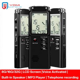 Players Portable Voice Recorder T60 32G 16G 192Kbps Akey Recording Mini Audio Call Record Realtime Display Dictaphone MP3 Music Player