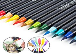 20 Color Markers Set Watercolor Painting Pens Soft Brush Pen Kit for Art Supplies Book Manga Comic Calligraphy Marker Y2007097562917
