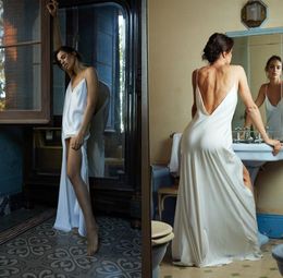 Sexy Bridal Bathrobe Silk Spaghetti Long Lingerie Nightgown Pyjamas Sleepwear Women Side Split Housecoat Nightwear Lounge Wear4975116