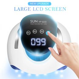 Blade 114w Uv Led Nail Lamp Uv Light Nail Dryer Manicure for Two Hands Curing Lamp for Gel Polish with 57 Leds Auto Sensor Lcd Display