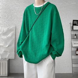 Men's Hoodies 2024 Spring Simple Design Round Neck Sweatshirt Men Oversized Loose Streetwear Pullover Male