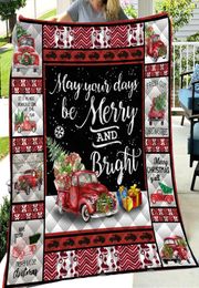 150200cm Christmas Blanket Air Condition Quilt 3D Letter Print Blankets Outdoor Travel Picnics Mat Pad Towel Warm Cotton Quilt LJ2335702