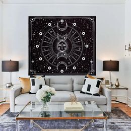 Tapestries Bedroom Stars Space Black And White Tapestry Sun Moon Wall Hanging