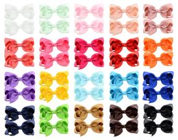 Hair Bows Hairpins Korean 3 INCH Grosgrain Ribbon Hairbows Baby Girl Accessories With Clip Boutique Ties 20 colors4873717