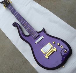 Custom Prince Cloud Metallic Purple Electric Guitar Alder Body Maple Neck Gold Truss Rod Cover Gold Symbol Inlay Wrap Aro4364001