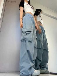 Women's Jeans Women Hip Hop Strtwear Cargo Pants Fashion Big Pockets Y2K Harajuku Trousers Loose Causal Wide Leg High Waist Female Pants Y240408