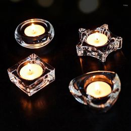 Candle Holders Mini Delicate Transparent Glass Candlestick Holder For Small Tea Light Centerpiece Table Wedding Party Home Bar Decor