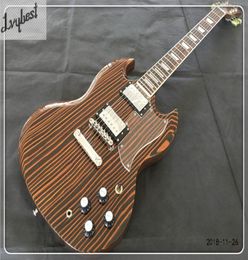 customised electric guitar zebra wood grain natural Colour finishedchrome parts transparent pickguard7268196