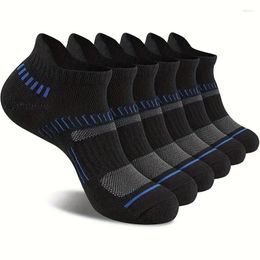 Men's Socks 5/6 Pairs Athletic Cushioned Support Ankle Cotton Blend Breathable Comfortable Low Waist Crew For Sports