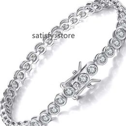 Lustre Jewellery White 3/4/5Mm Chain 925 Sterling Silver Moissanite Tennis Bracelet /