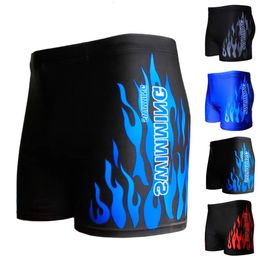 Men Swimwear Swimsuit Mens Swim Shorts Bathing Suit Swimming Pool Trunks Beach Briefs Flame Boxer Badpak maillot de bain homme 240402