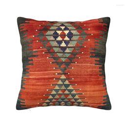 Pillow Turkish Ethnic Kilim Diamond Pattern Cover 45x45cm Boho Bohemian Persian Tribal Case Living Room Decoration