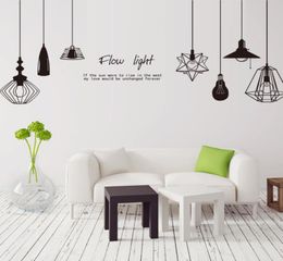 Black Chandelier Wall Sticker DIY Wall Lamp Stickers for Living Room Photography Studio Decoration 2012028004799