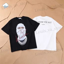 Men's T-Shirts High Quality Black White IH NOM UH NIT PARIS T-Shirt Men Women Strtwear Loose Tops Masked Character Graphic Print T Shirt T240408