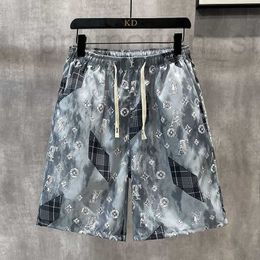 Men's Shorts designer Summer full print cartoon thin Hong Kong style shorts, men's ice silk breathable 5-inch pants, quick drying beach pants VJ0K
