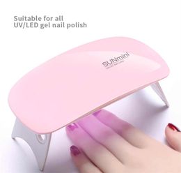 Home Nail Lamp 6w Mini Fingernail Dryer White Pink Uv LED Lamp Portable Usb Interface Very Convenient For HomeUse3636503