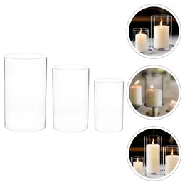 Candle Holders 3 Pcs Shade Decorative Glass Holder Household Shades Decorations Home Jar Dome Accents Desktop Oil Lamp