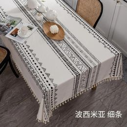 Table Cloth Cotton And Linen Washable Fabric Art Ethnic Style Dining Homestay Waterproof Oil Resistant