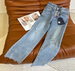 Top quality European designer trousers Luxury Womens Denim Pants Fashion Casual Pocket Jeans Street Style Jeans for Women K5559749