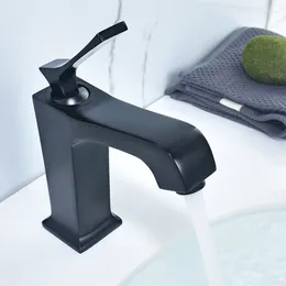 Bathroom Sink Faucets Black Faucet Brass Wash Basin Deck Mounted Cold And Mixer Single Handle Water Taps