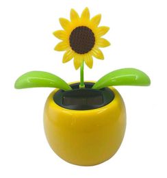 Powered Dancing Flower Solar Toy For Home Car Dahsboard Decor Kid039s Toy Decor Pink Flower Nodding Figure Doll Toy Car5920672