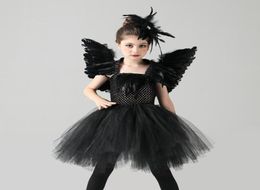 Girl039s Dresses Girtls Black Swan Cosplay Costumes Children Littler Evil Dress Up For Kids Feather Play Bird Clothing Girl Par2846902