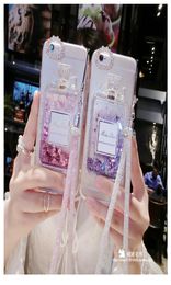 Fashion phone case for iphone 11 pro xr xs max Perfume bottle quicksand phone case for xr 7 8 6 plus with chain3076538