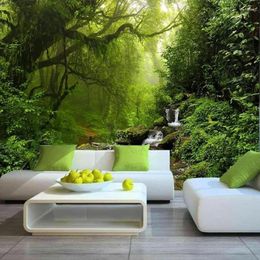 Wallpapers Bormia Wall Mural Fantasy Forest Nature Wallpaper Tropical Jungle Landscape Sticker For Livingroom Sleeping