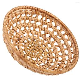 Bowls Rattan Small Fruit Plate Woven Tray Multi-function Storage Sundries Holder Breakfast Baskets Gifts Empty Chic Bread Fruits