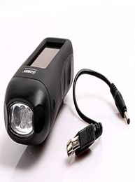 Solar hand power flashlight outdoor emergency light USB mobile phone charger8708869