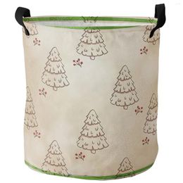 Laundry Bags Christmas Fruit Tree Snowflake Stripes Dirty Basket Foldable Home Organiser Clothing Kids Toy Storage