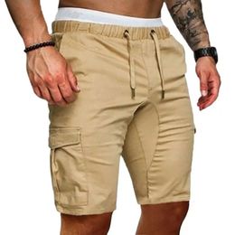 Casual Shorts Mens Summer Cargo Gym Sport Running Workout Pants Jogger Trousers Drawstring Solid Jogging Men 240325