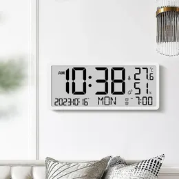 Wall Clocks Digital Clock LCD Home Decoration Large Display Calendar With Date Temperature Humidity Snooze Alarm