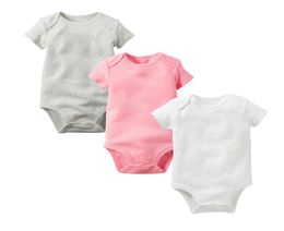 Baby Rompers Baby Jumpsuits Pure Cotton Fabric Seven Color Short Sleeves Summer Rompers Baby Onesies Infant Clothes 024M Rusia2643473