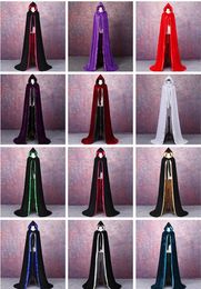 Velvet Cloak Pageant wedding Costumes For Hooded Halloween Party elegant princess Bridal Wedding Shawl8330793