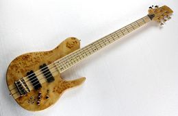 Factory Custom 5string ASH NeckThruBody Electric Bass Guitar with Tree Tumour VeneerMaple FingerboardGold HardwaresOffer Cust7793218
