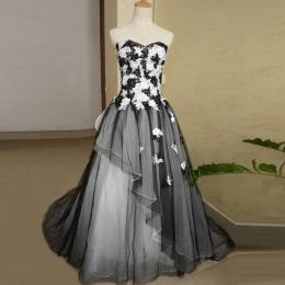 Dresses Fashion Ball Gown Sweetheart Wedding Dress for Bride 2023 White and Black Wedding Dresses Plus Size Two Colors Lace with Crystals