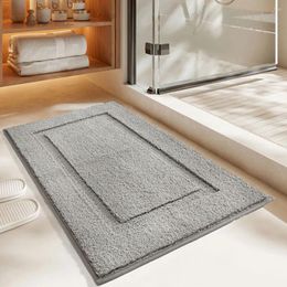 Bath Mats Machine Washable Mat With Strong Water Absorption And Soft Texture Bathroom Rug Absorbent Light Grey 40 60cm