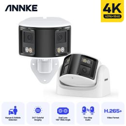 Cameras ANNKE Smart Home 180° 8MP DUO POE Dual Lens Wide View Outdoor Video POE Camera,4K AI Human Detect,8MP Security CCTV Camera