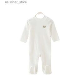 Rompers Baby boy overall romper girls pajamas clothes baby long sleeve romper melange colors high neck cotton/spandex warm baby overall L47